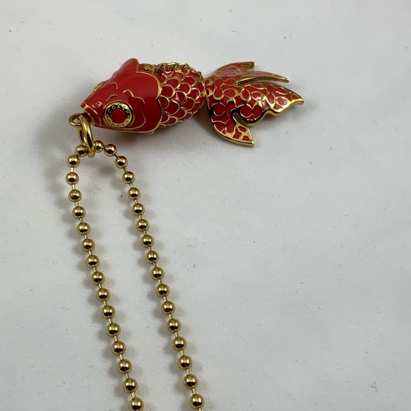 NWOT🌟COACH Koi Fish Pendant Necklace VERY RARE Coral - Picture 7 of 11